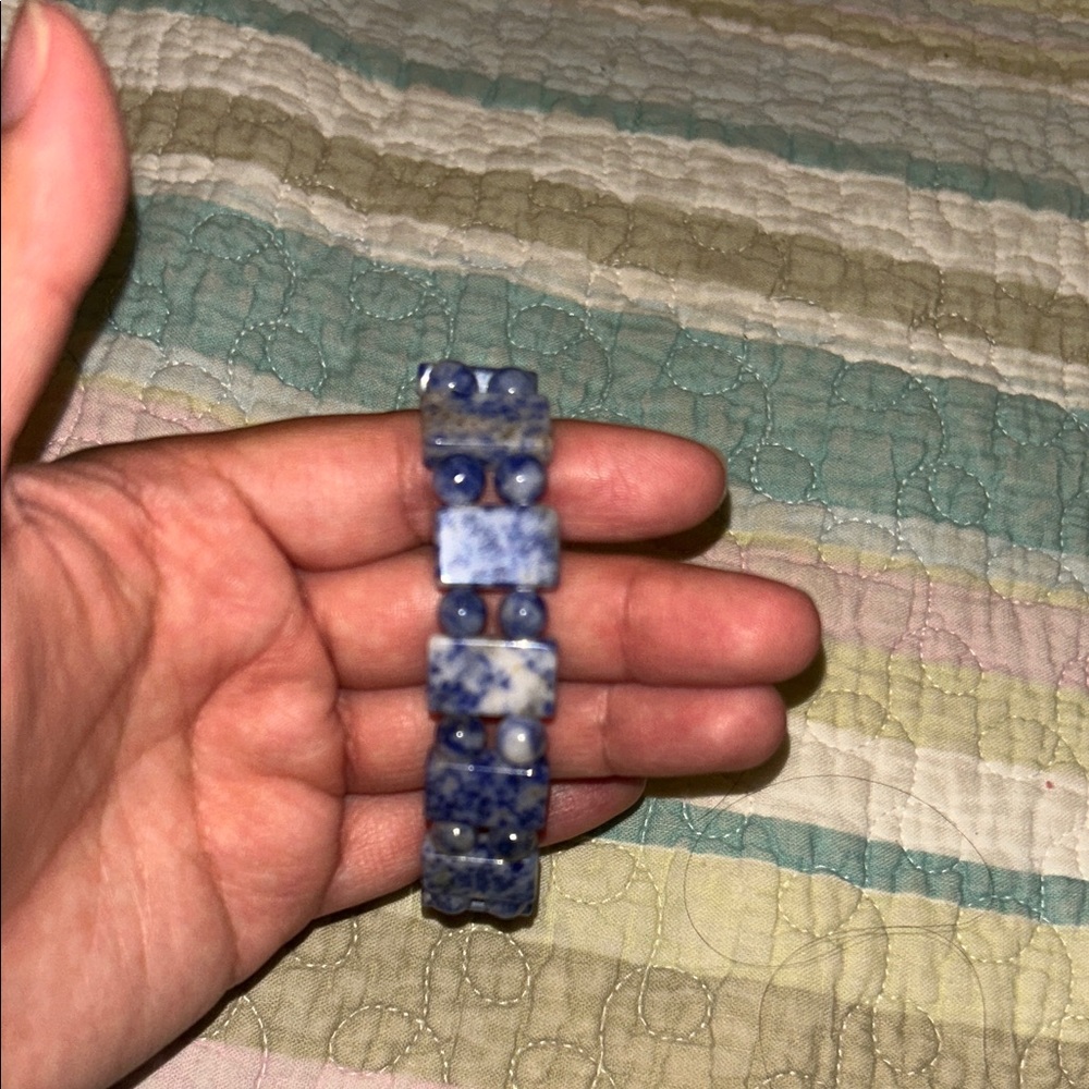 Blue Sodalite Stretch Bracelet - Women's Natural Stone Jewelry